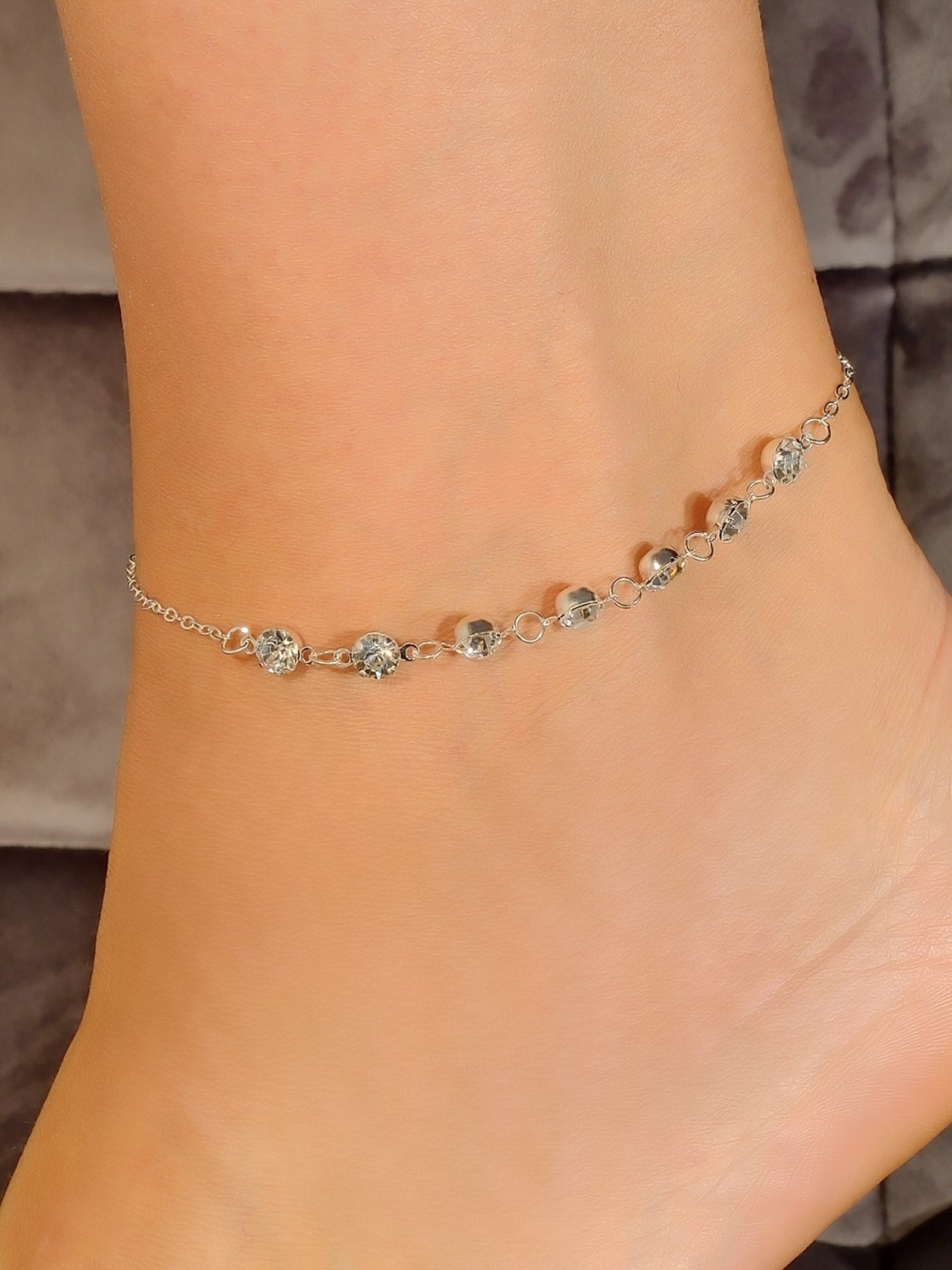 Grandinėlė ant kojos "Crystal anklet"