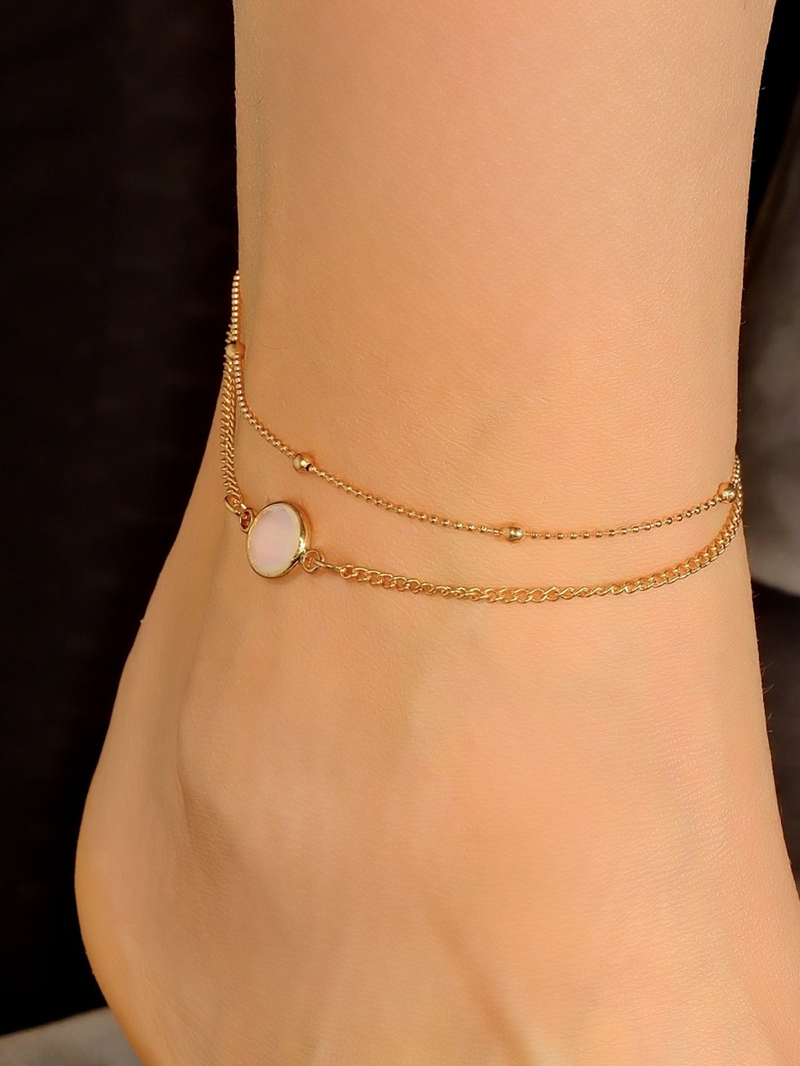 Grandinėlė ant kojos "Opal anklet"