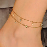 Grandinėlė ant kojos "Two crystal anklet"