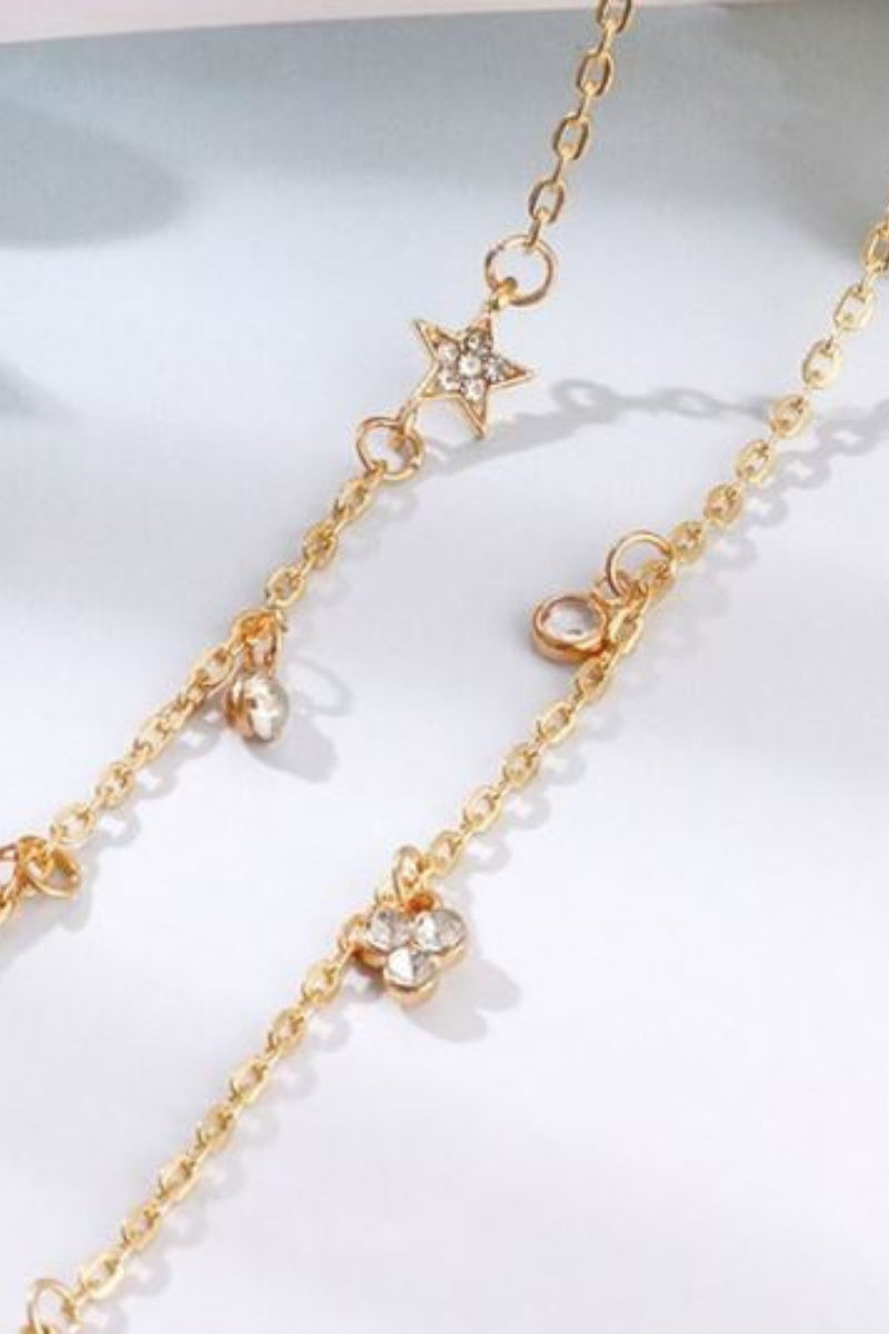 Grandinėlė ant kojos "Two crystal anklet"