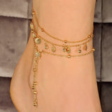 Grandinėlė ant kojos "Three crystal anklet"