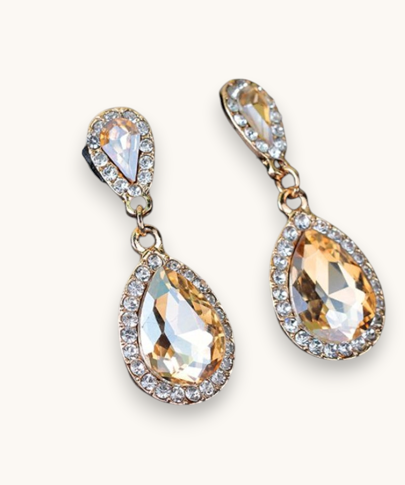 Proginiai auskarai "Champagne dew"