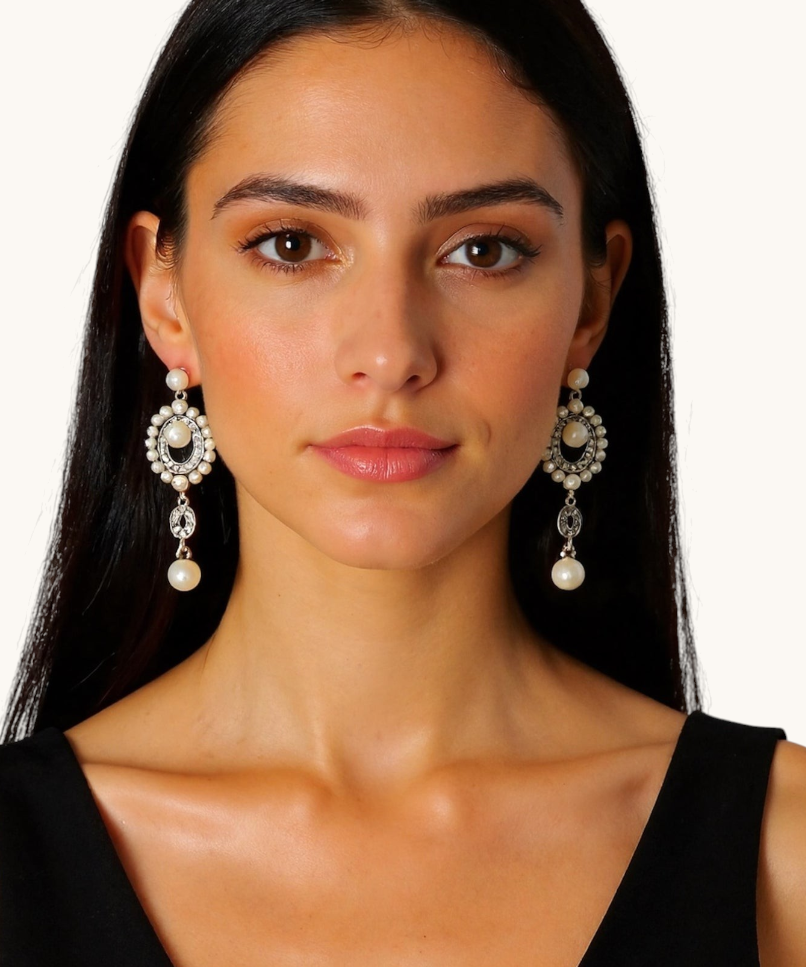 Proginiai auskarai "Circle pearl"