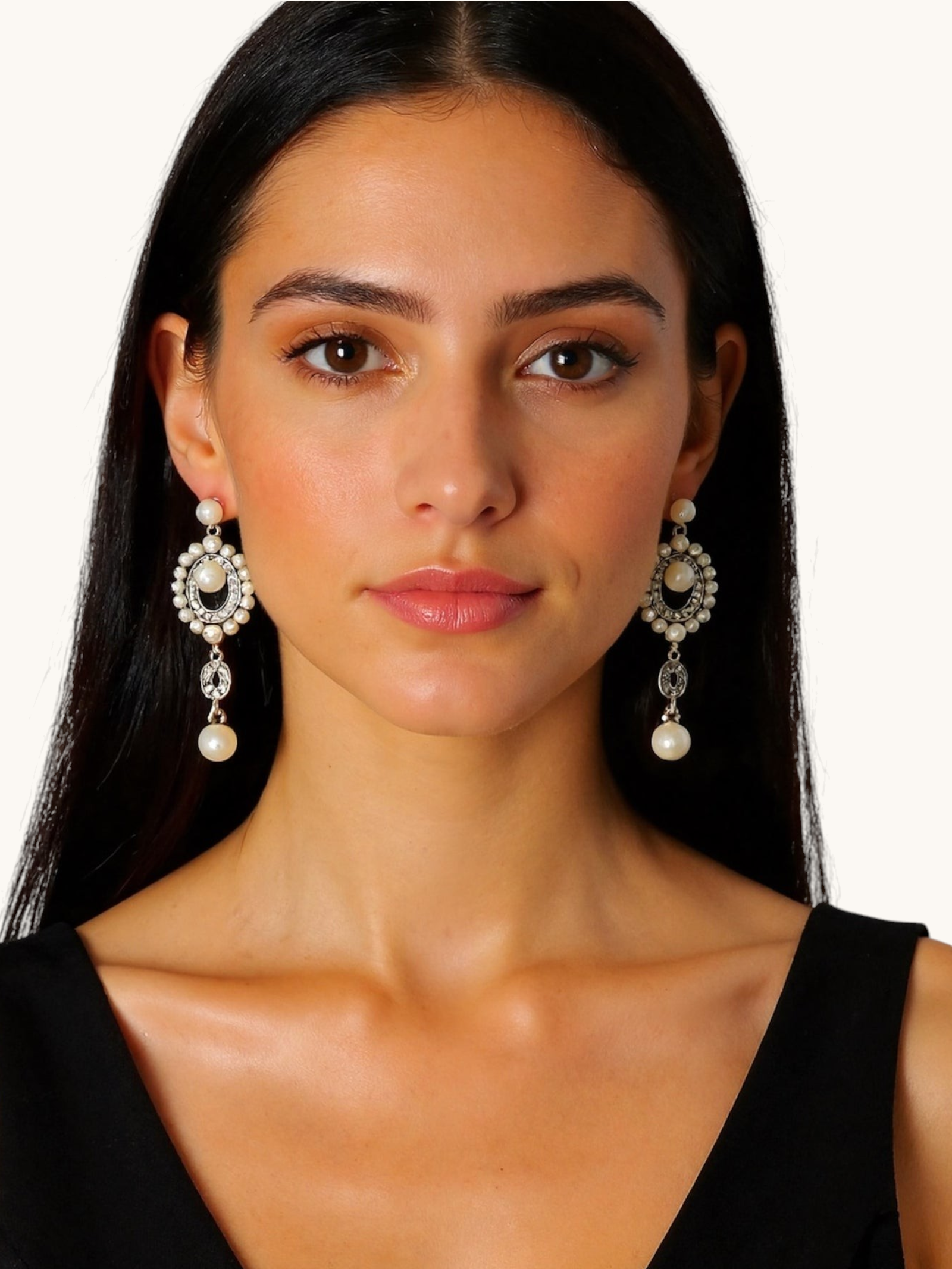 Proginiai auskarai "Circle pearl"