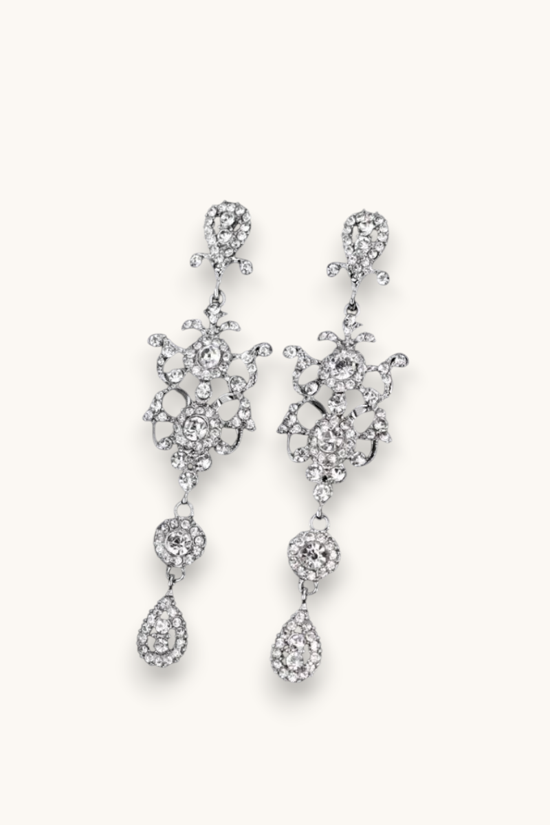 Proginiai auskarai "Long crystal drop"