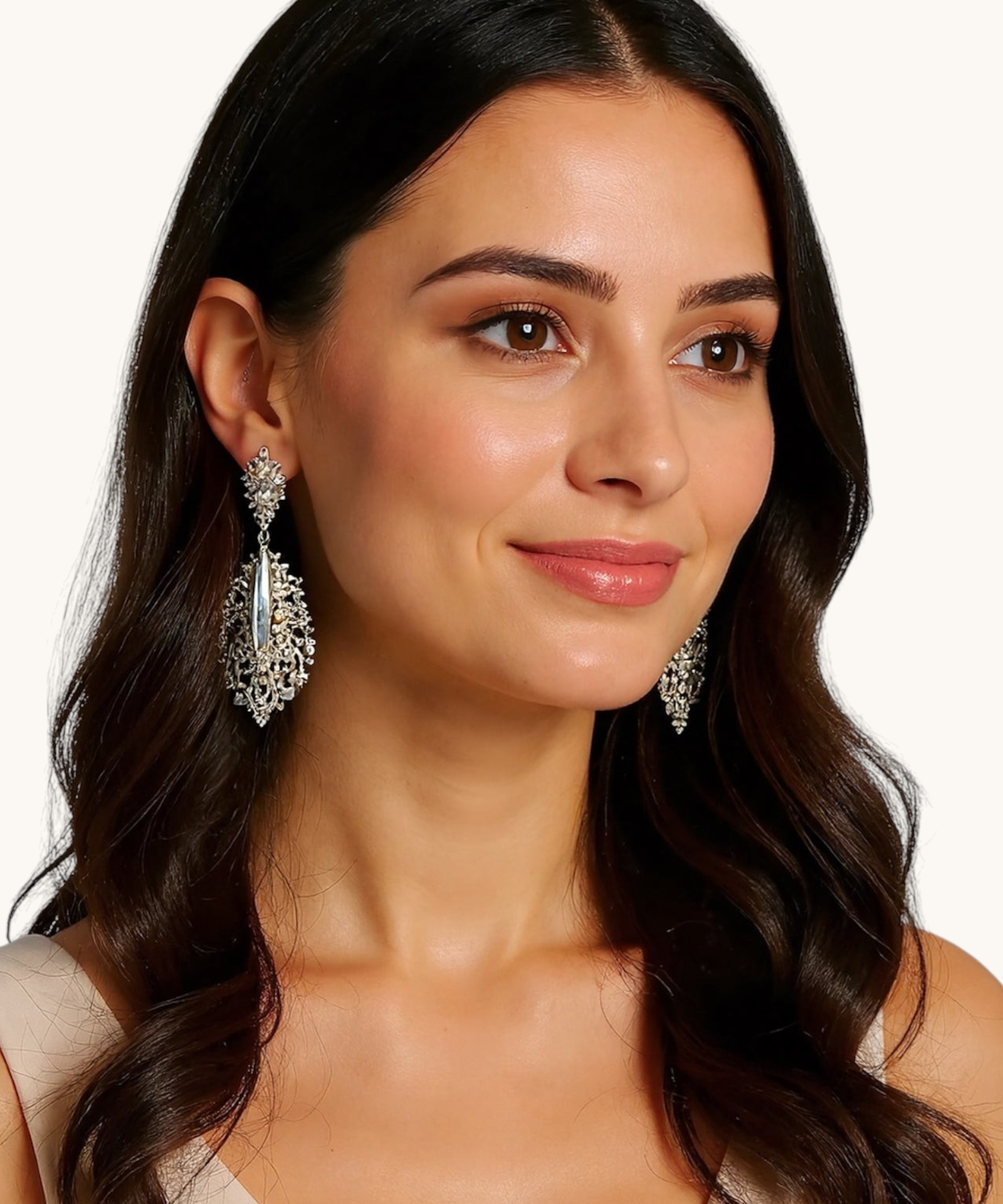 Proginiai auskarai "Crystal silver earrings"