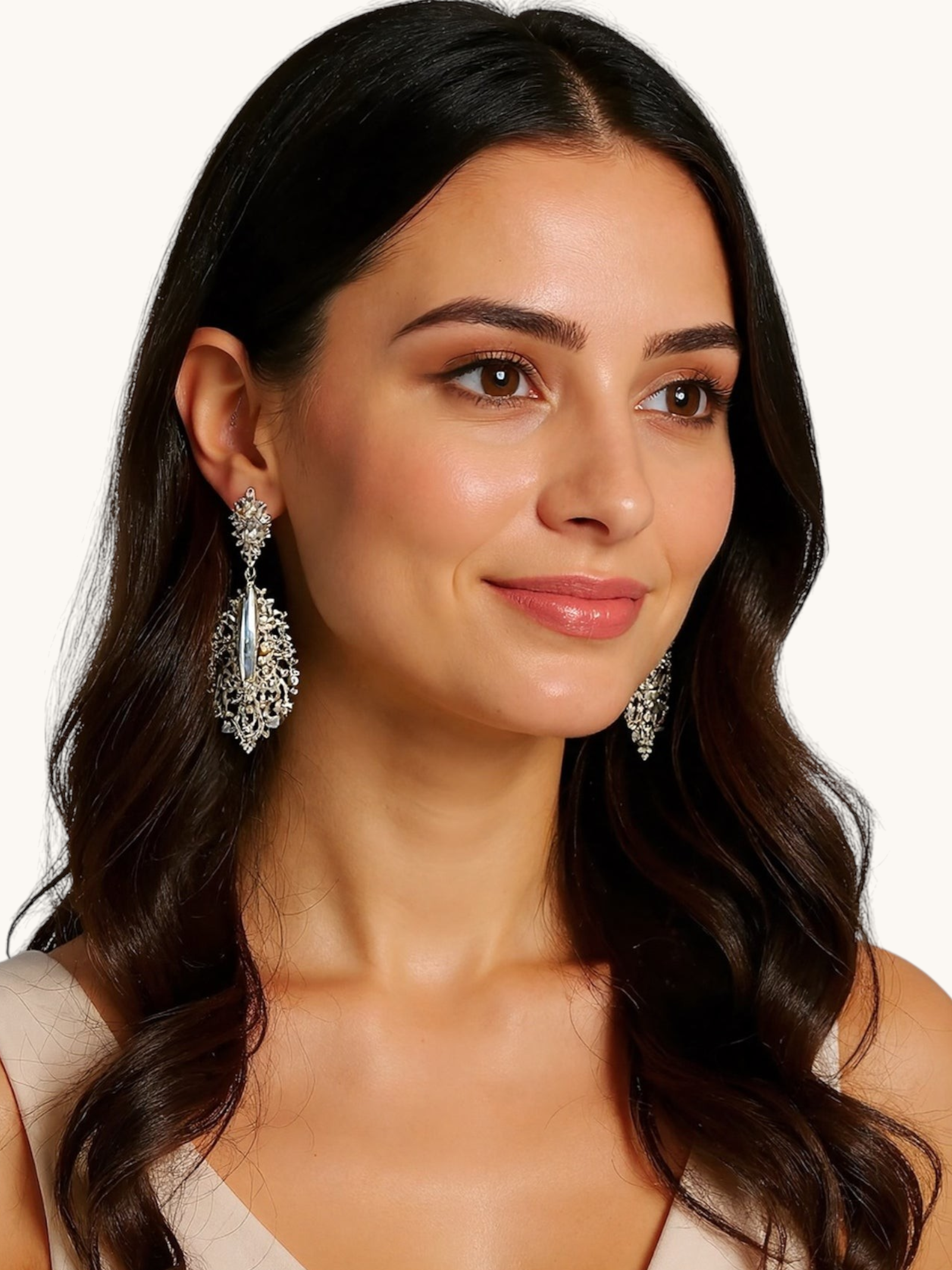 Proginiai auskarai "Crystal silver earrings"