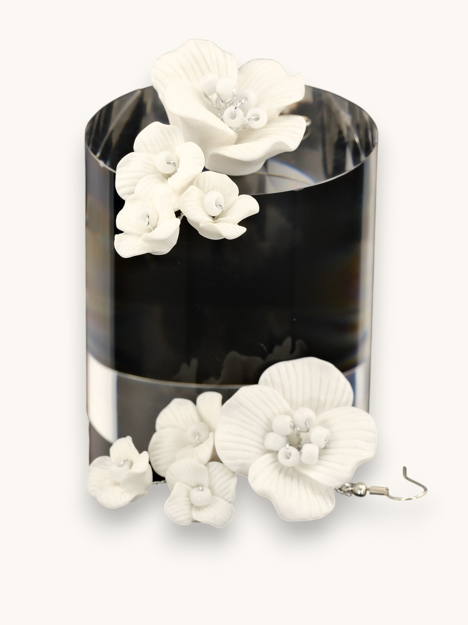 Proginiai auskarai "Ceramic flower earrings"