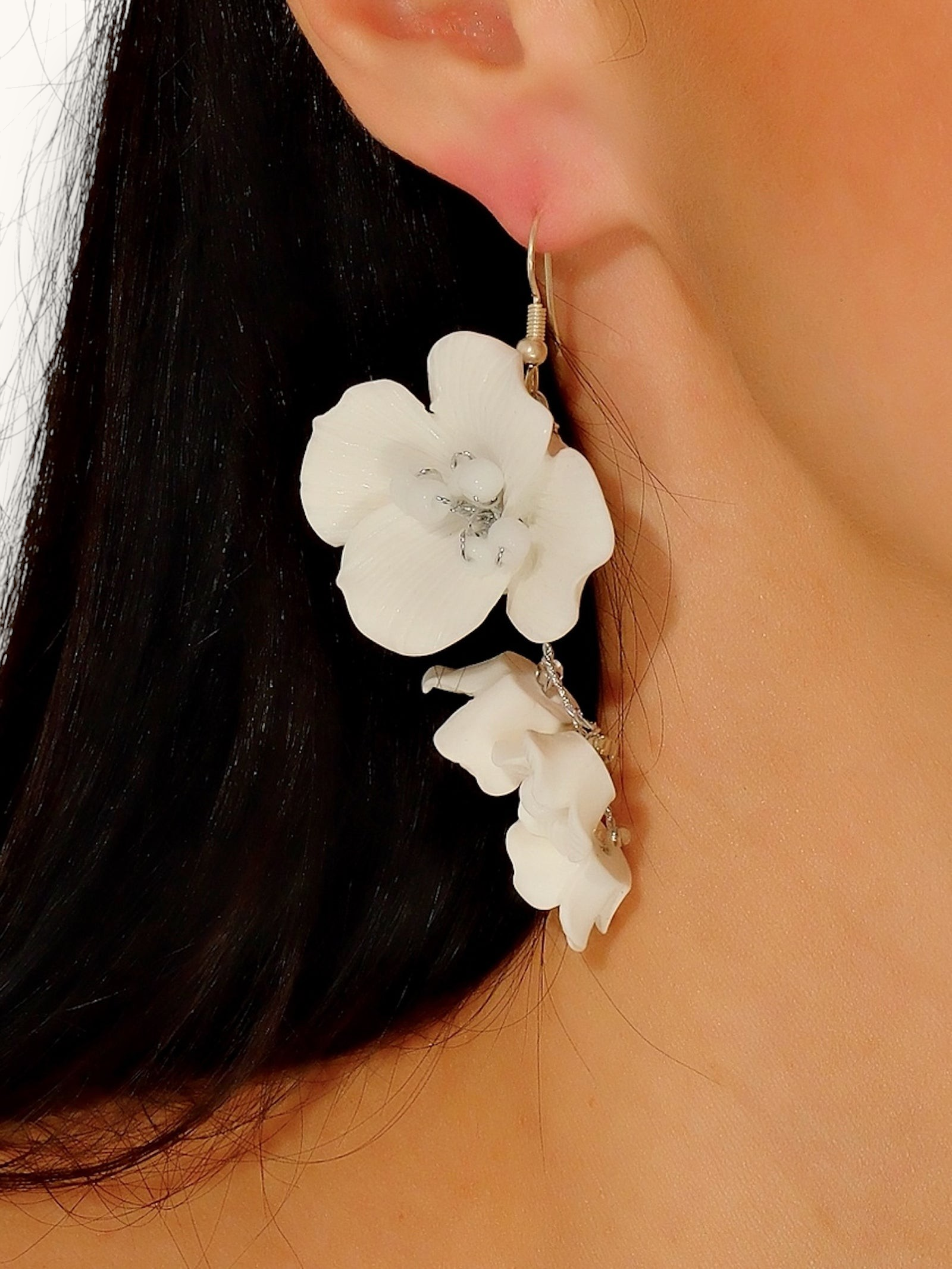 Proginiai auskarai "Ceramic flower earrings"