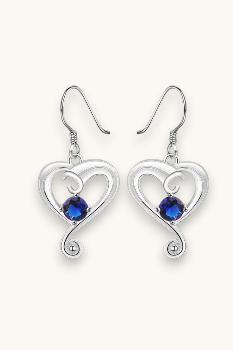 Auskarai "Blue Zircon Heart"