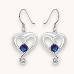 Auskarai "Blue Zircon Heart"