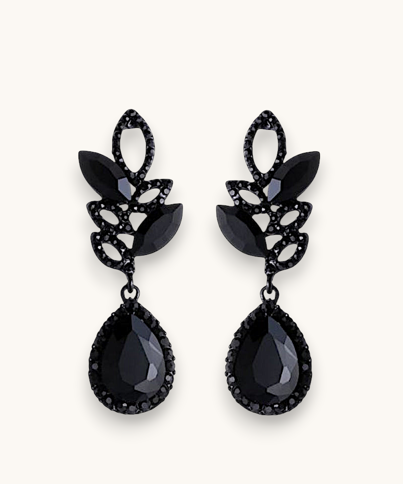 Auskarai "Black stone"
