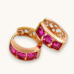 Auskarai "Rose red earrings"