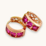 Auskarai "Rose red earrings"