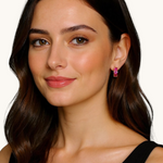 Auskarai "Rose red earrings"