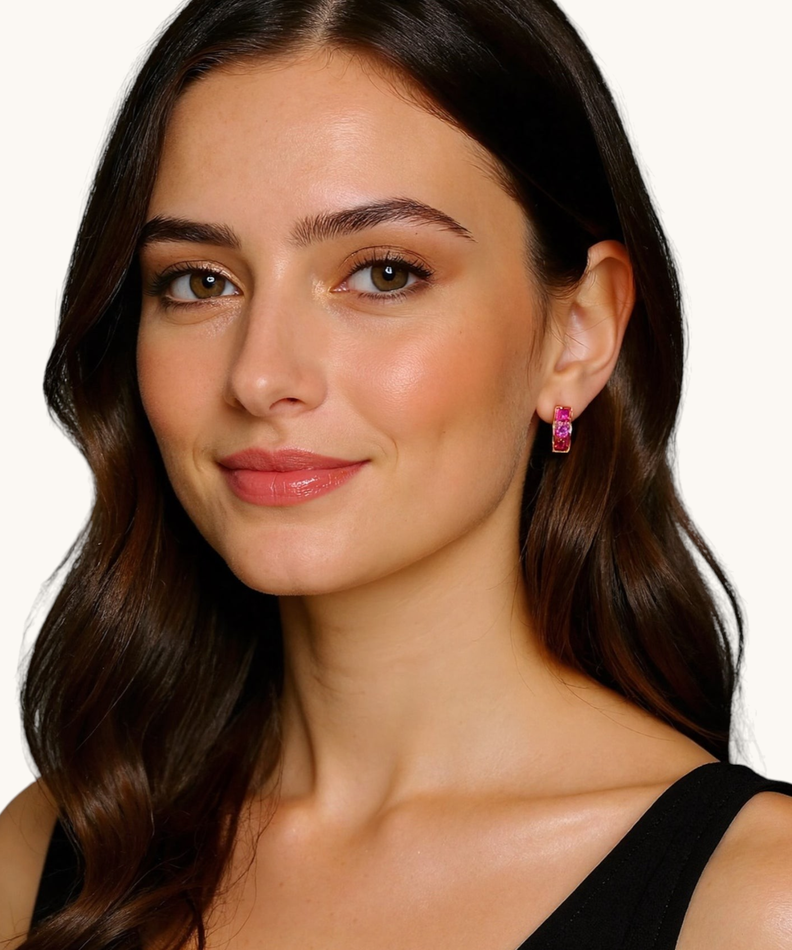 Auskarai "Rose red earrings"