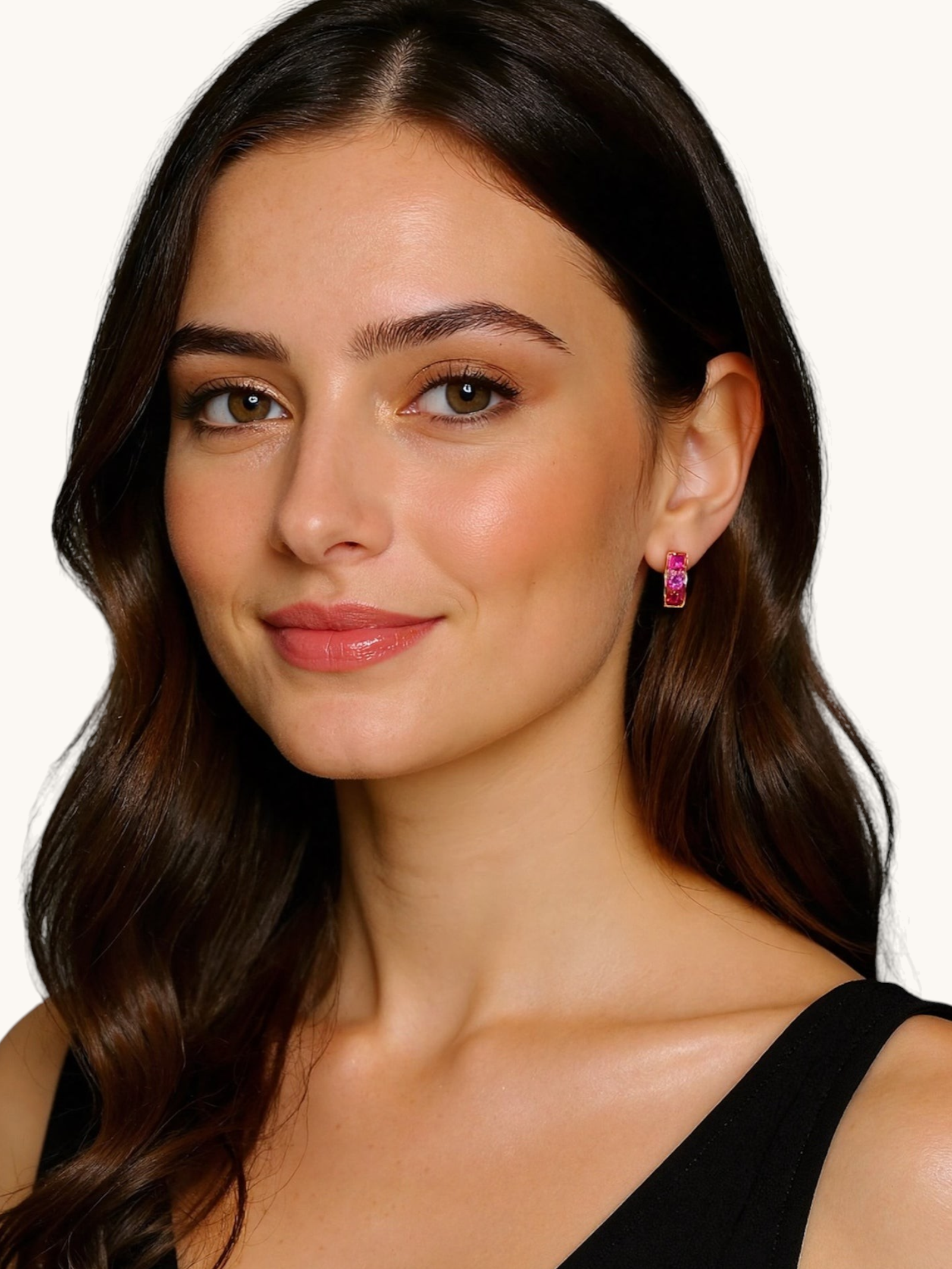 Auskarai "Rose red earrings"