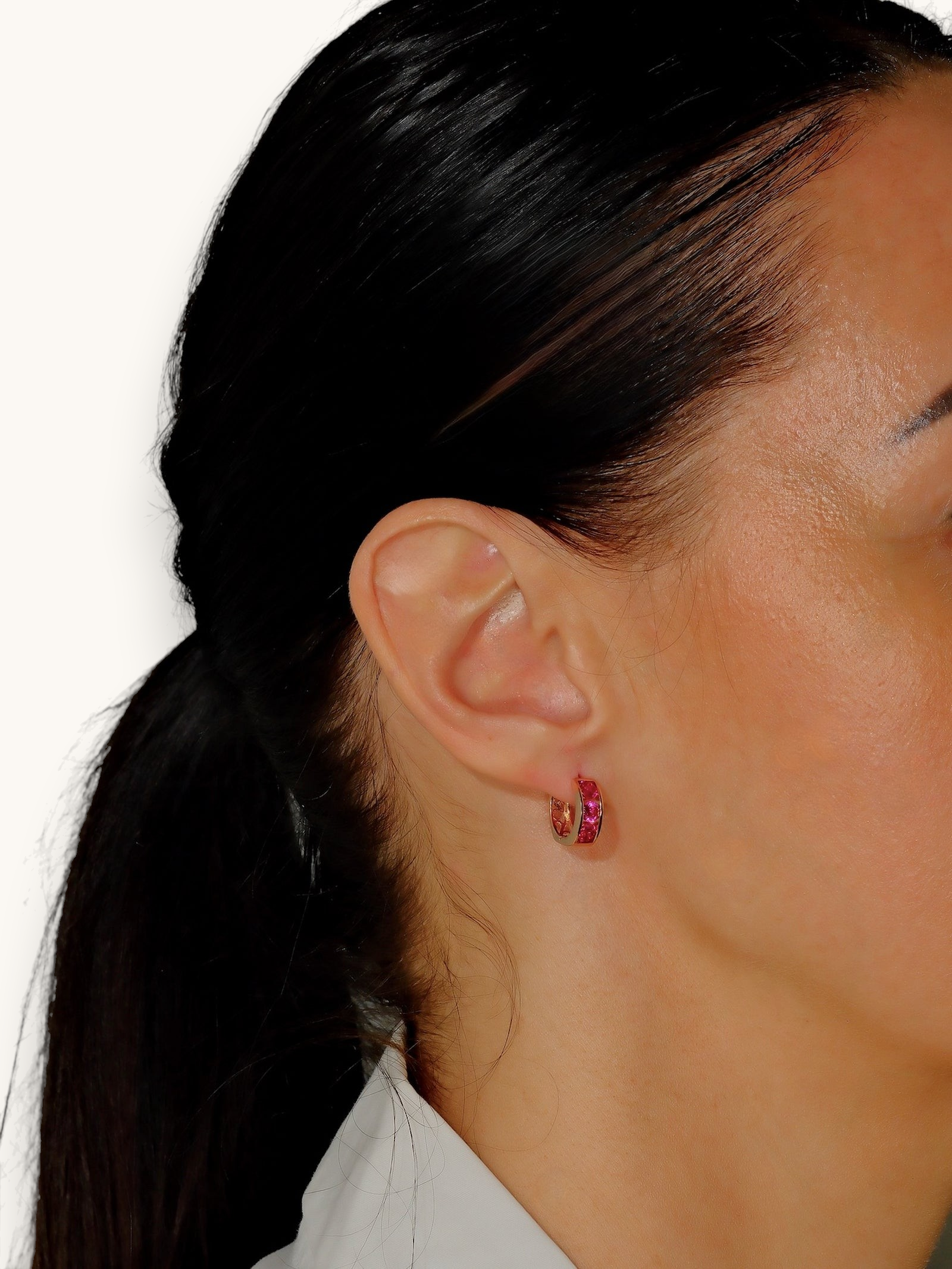 Auskarai "Rose red earrings"