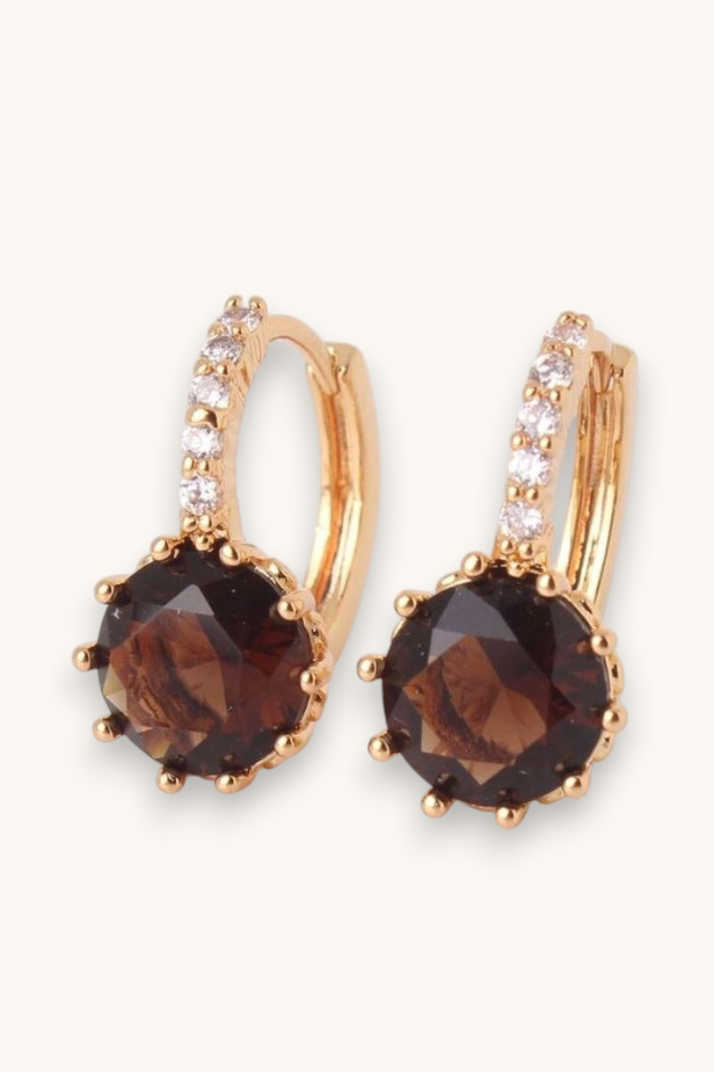 Auskarai "Fabulous smoky topaz"