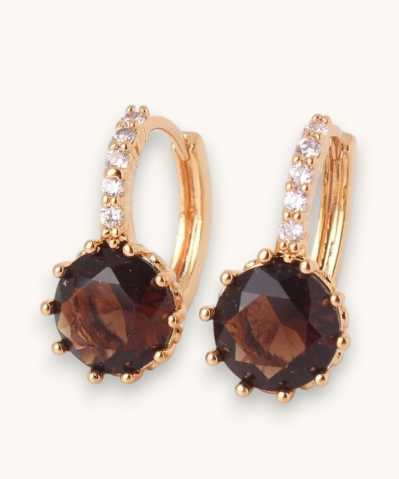 Auskarai "Fabulous smoky topaz"