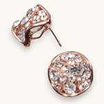 Auskarai "Round crystal stud"