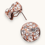 Auskarai "Round crystal stud"