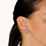 Auskarai "Round crystal stud"