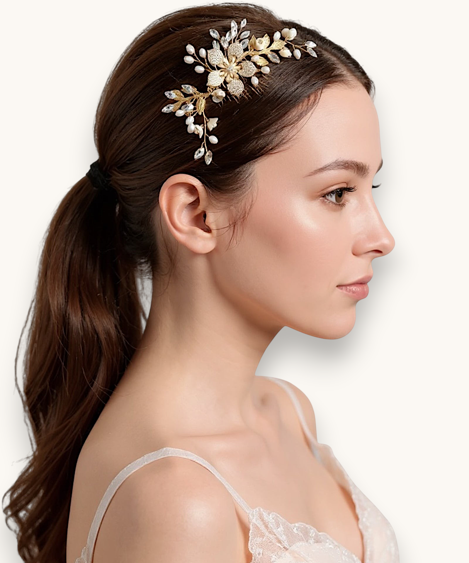 Plaukų sagė "Creme flower"