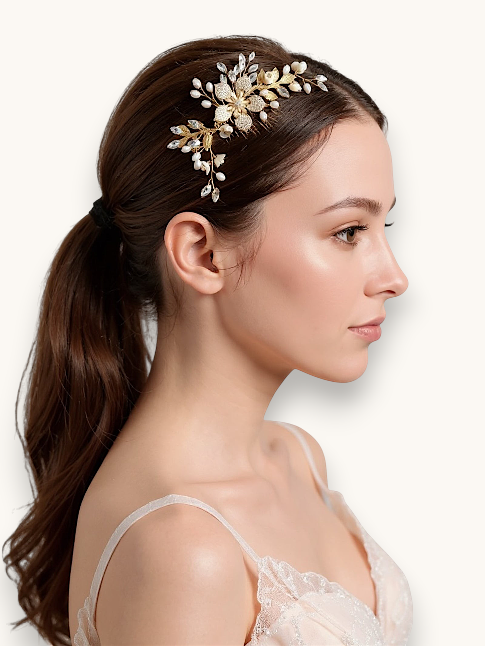 Plaukų sagė "Creme flower"