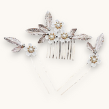 Papuošalų rinkinys. Vestuvinė plaukų sagė ir smeigtukai "Rose gold flower set"