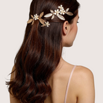 Papuošalų rinkinys. Vestuvinė plaukų sagė ir smeigtukai "Rose gold flower set"