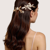 Papuošalų rinkinys. Vestuvinė plaukų sagė ir smeigtukai "Rose gold flower set"