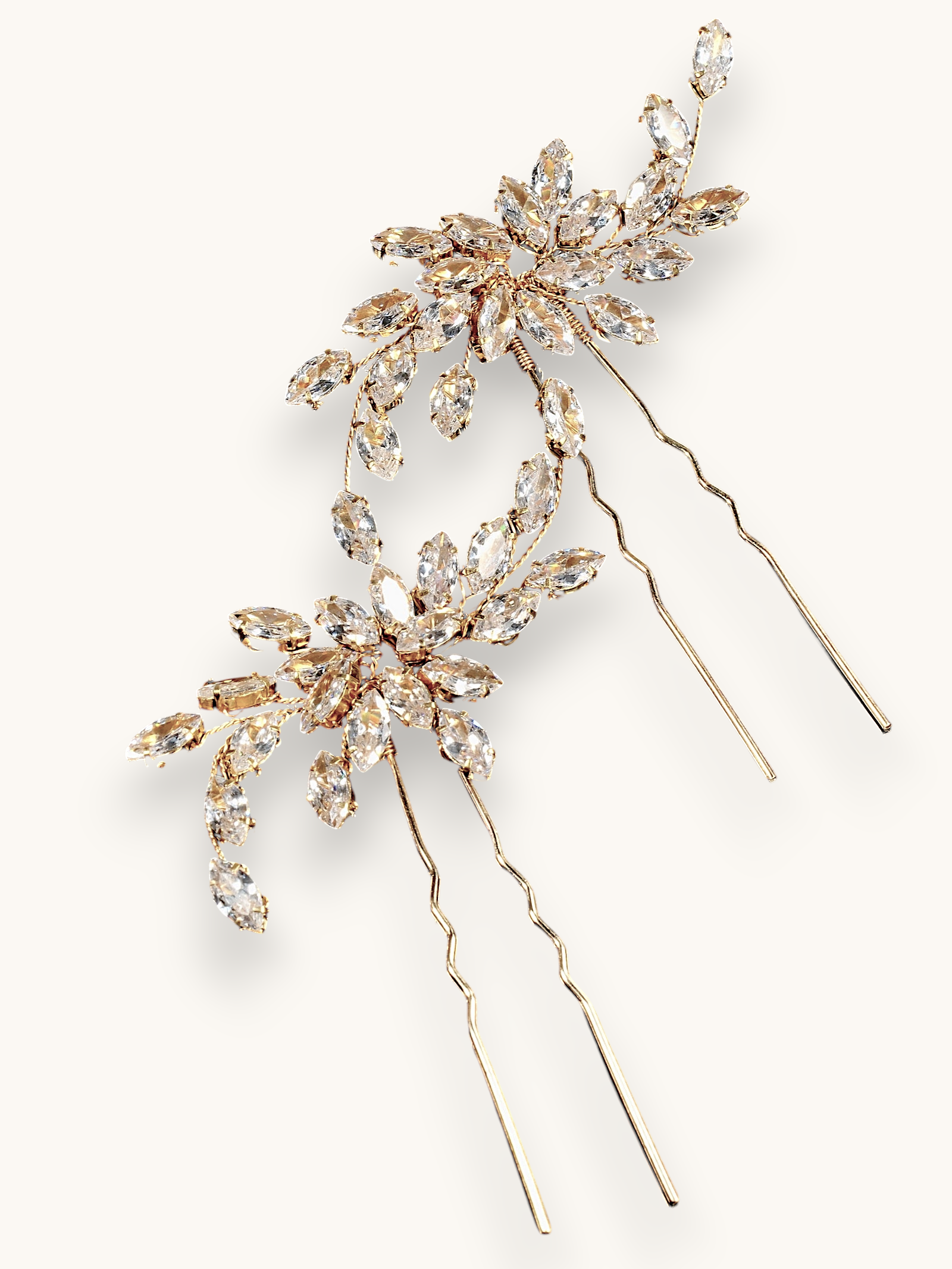 Plaukų smeigtukas/sagė "Golden crystal pin"