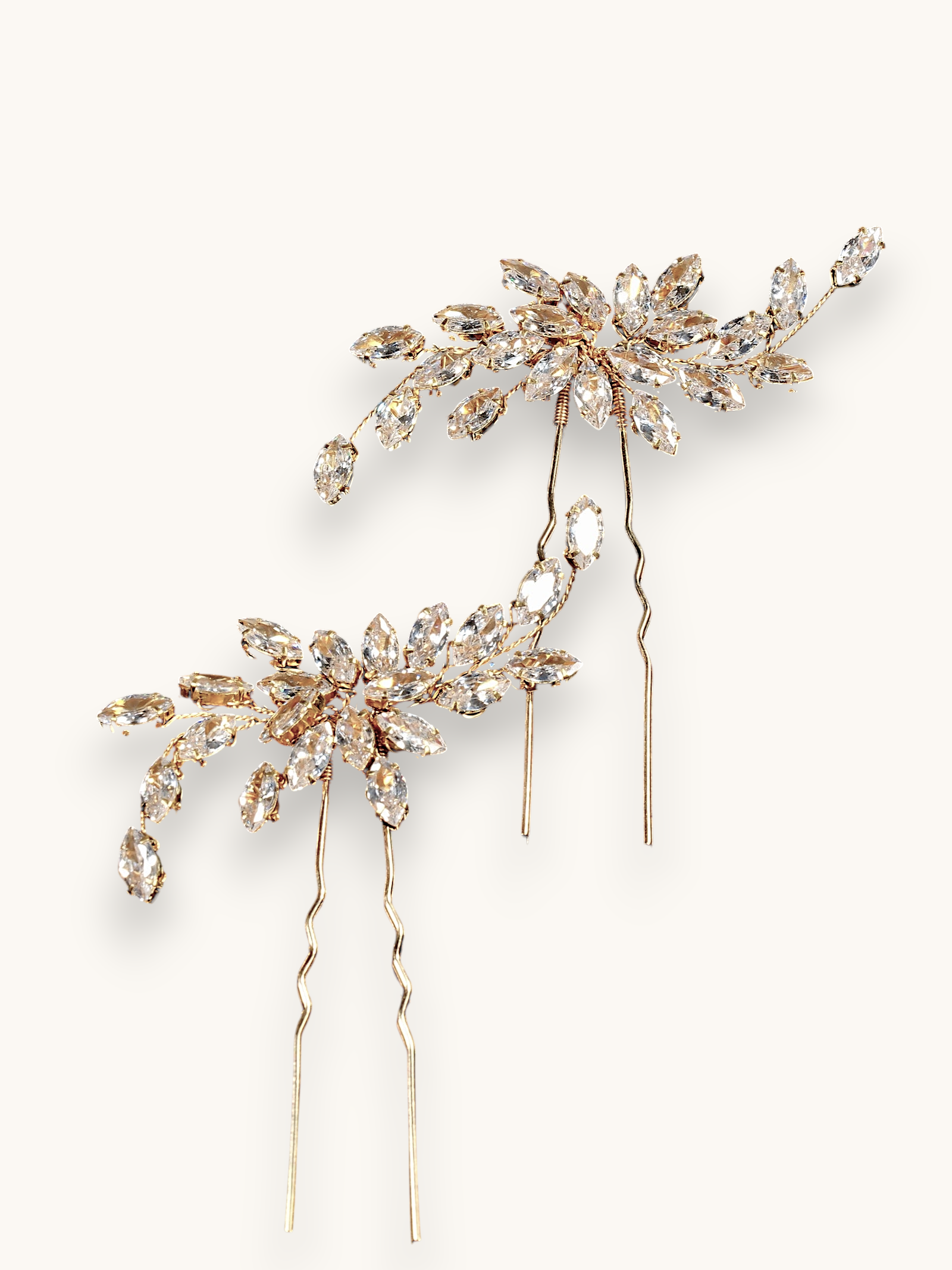 Plaukų smeigtukas/sagė "Golden crystal pin"
