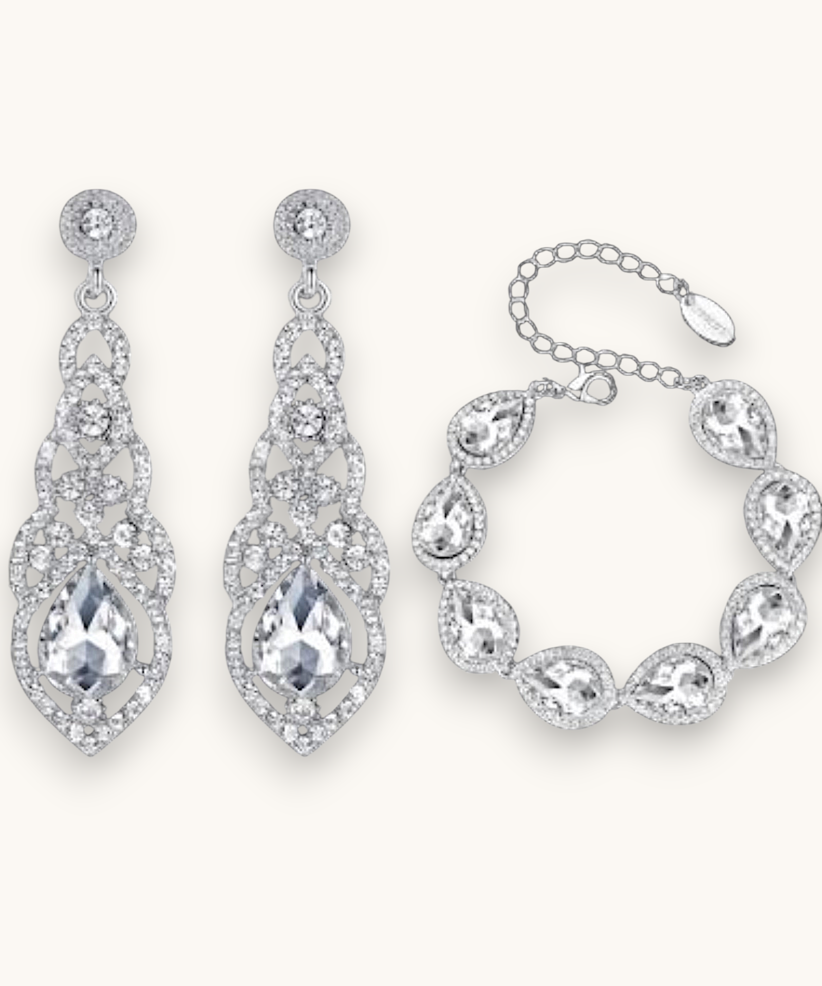 Papuošalų rinkinys "Crystal silver set"