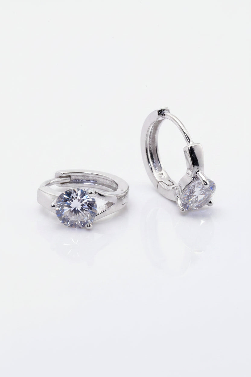 Auskarai "Glitter silver earrings"