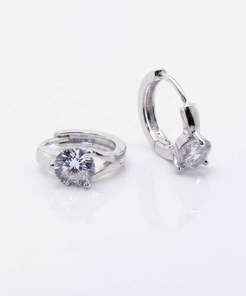 Auskarai "Glitter silver earrings"
