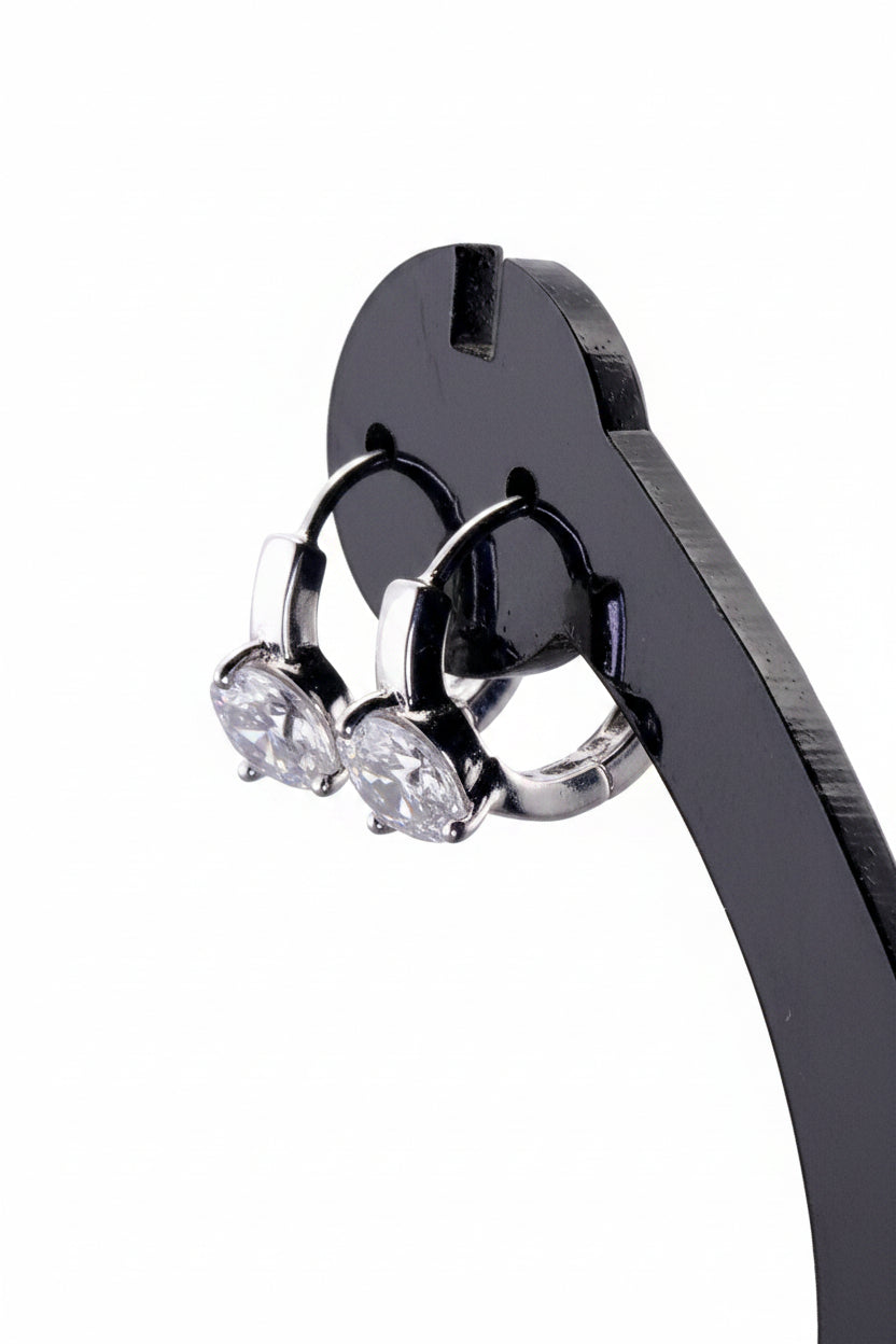 Auskarai "Glitter silver earrings"