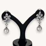 Auskarai "Floral Pearl Drops"
