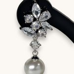 Auskarai "Floral Pearl Drops"