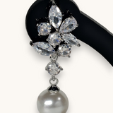 Auskarai "Floral Pearl Drops"