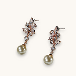 Auskarai "Floral Pearl Drops"