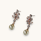 Auskarai "Floral Pearl Drops"