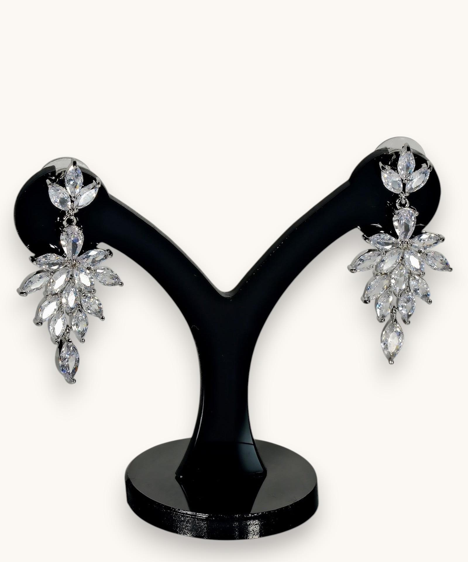Auskarai "Zircon Feather"