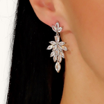 Auskarai "Zircon Feather"