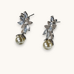 Auskarai "Floral Pearl Dangles"