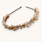 Plaukų lankelis "Golden Pearl Bloom"