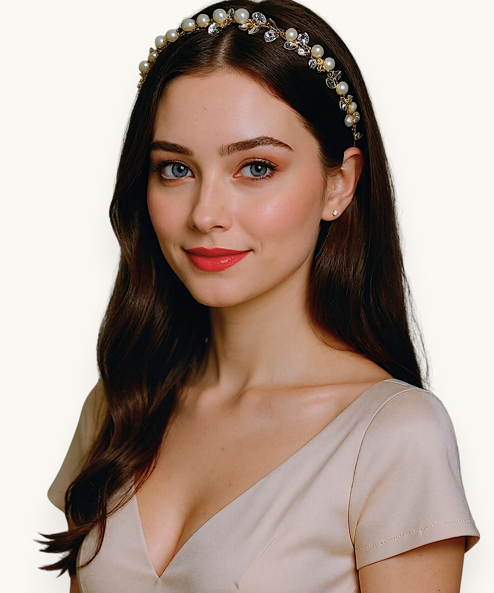 Plaukų lankelis "Golden Pearl Bloom"