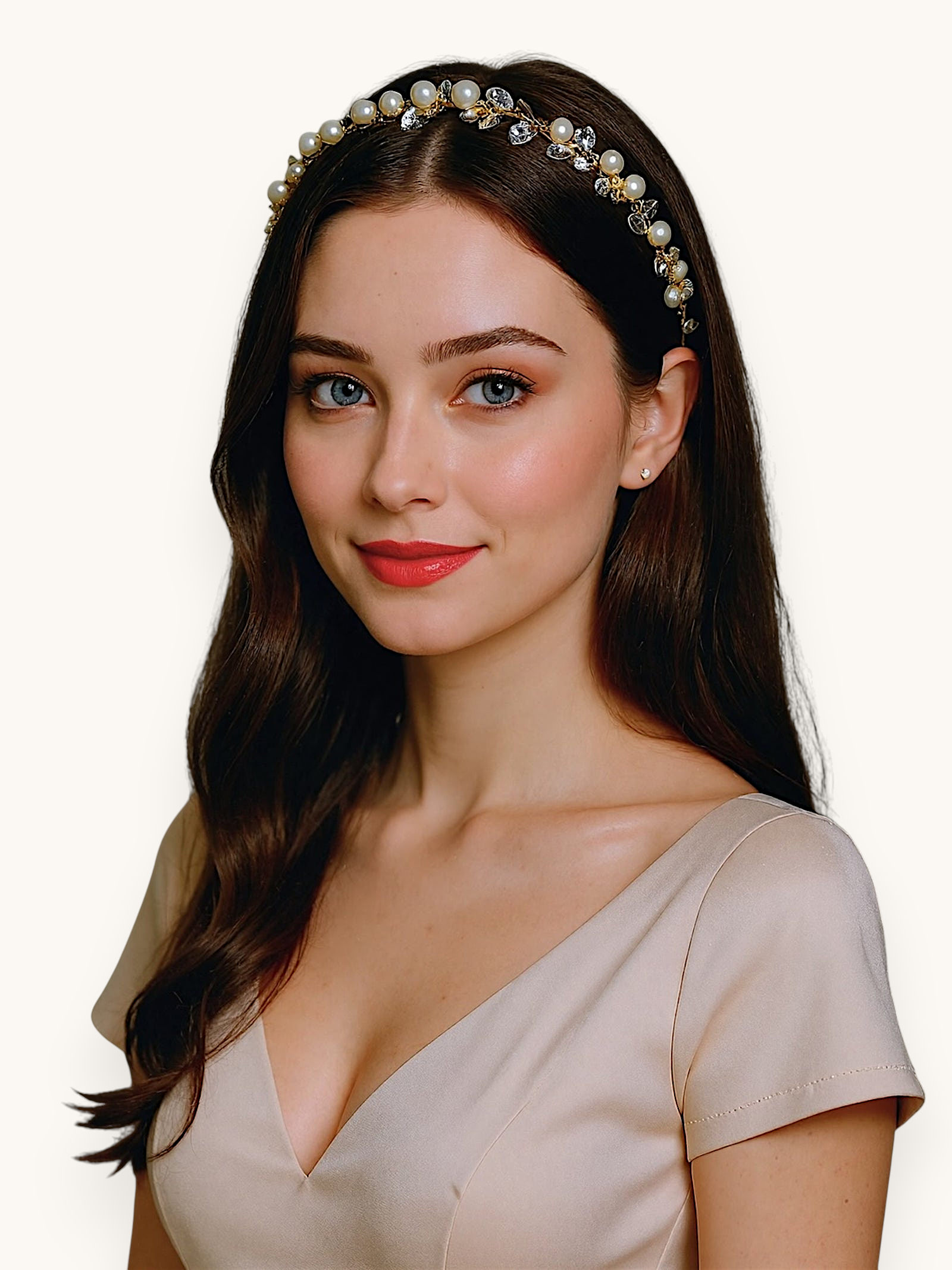 Plaukų lankelis "Golden Pearl Bloom"