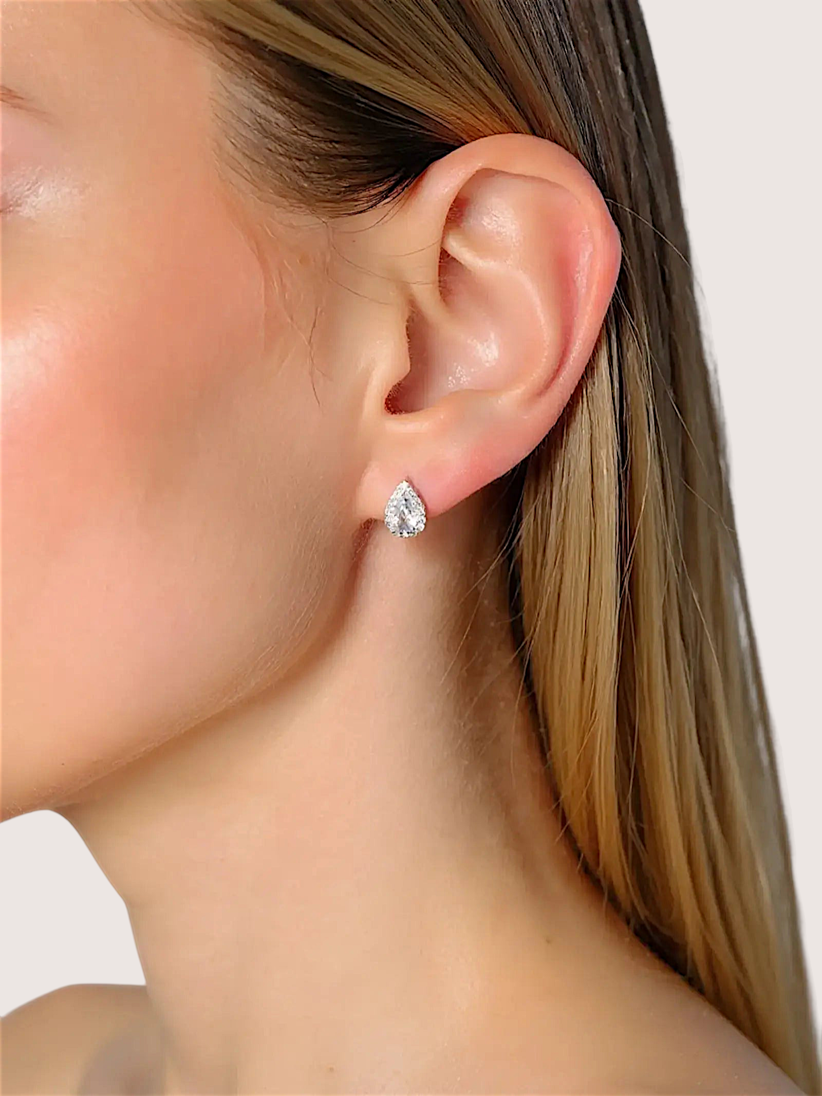 Auskarai "Silver Shiny Zircon"
